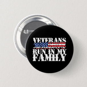 Military Veterans Run in My Family - Running 6 Cm Round Badge
