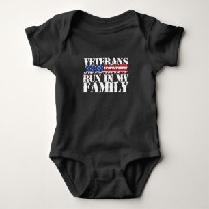 Military Veterans Run in My Family - Running Baby Bodysuit