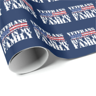 Military Veterans Run in My Family - Running Wrapping Paper