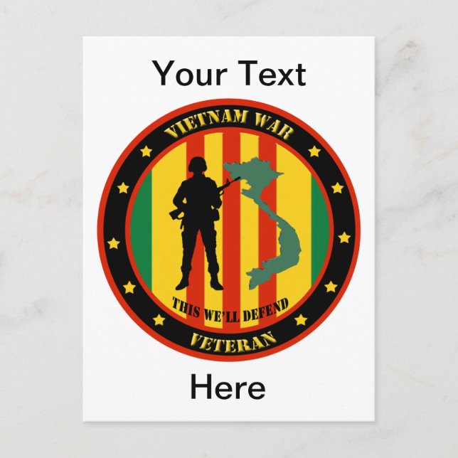 Military Vietnam Veteran Custom Postcard (Front)