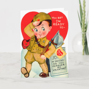 Military Vintage Valentine's Day Card