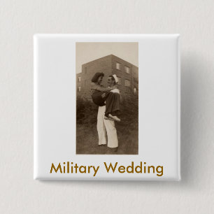 Military Wedding 15 Cm Square Badge