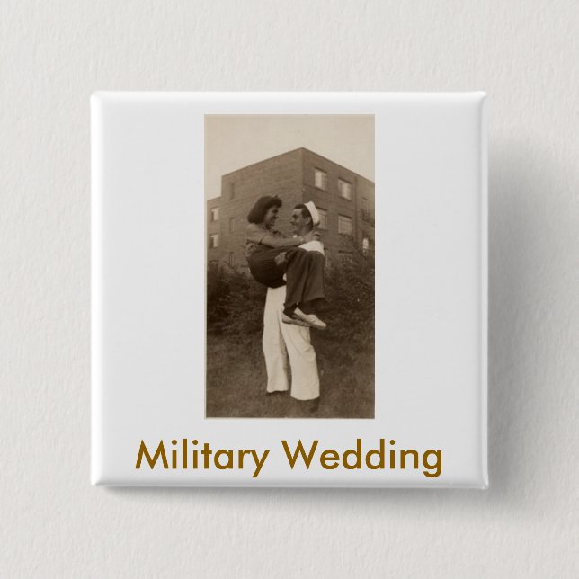 Military Wedding 15 Cm Square Badge (Front)