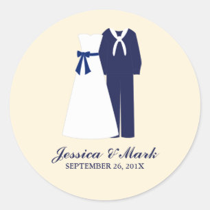 Military Wedding Classic Round Sticker
