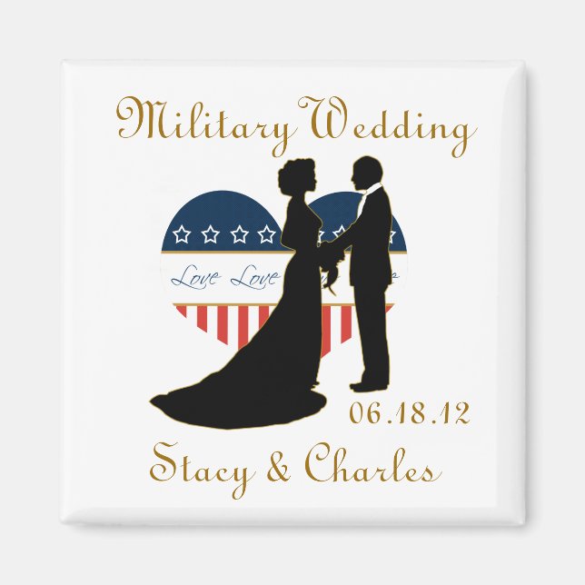Military Wedding Favour Personalised Magnet (Front)