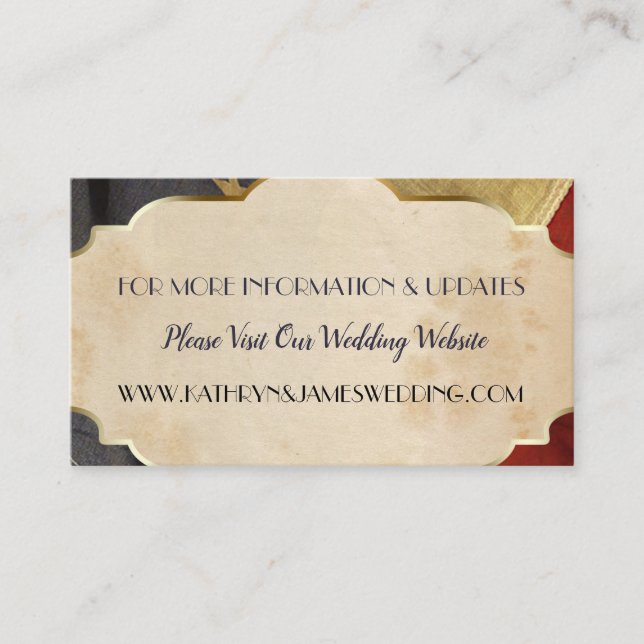 Military Wedding Patriotic Vintage Flag Enclosure Card (Front)