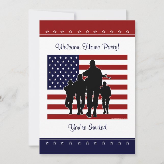Military Welcome Home Party Personalised Invite (Front)
