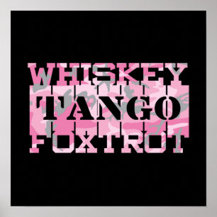 Military Whiskey Tango Foxtrot Pink Camo Poster