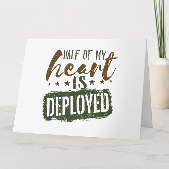 Military Wife Half of My Heart is Deployed Card (Front)