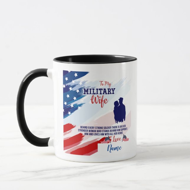 Military Wife Two-Tone Coffee Mug (Left)