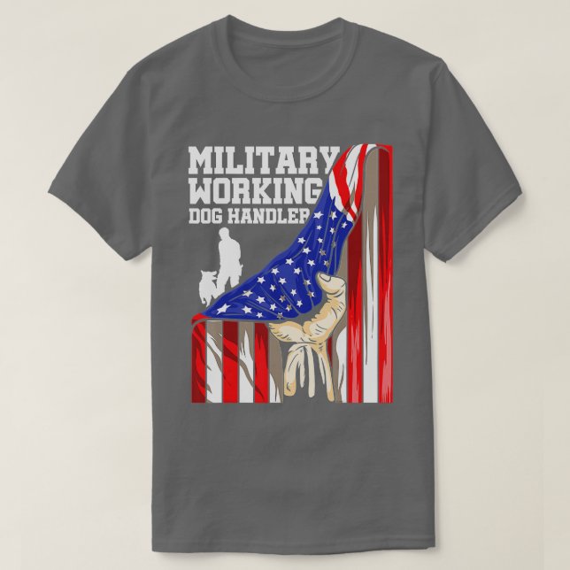 Military Working Dog Handler MWD Trainer  T-Shirt (Design Front)