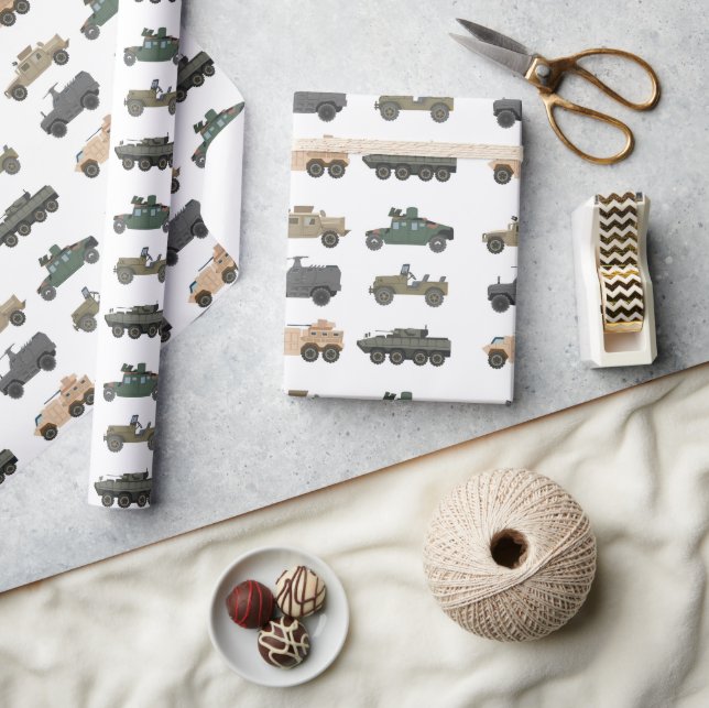 Military Wrapping Paper, Tanks Gift Wrap (Crafts)