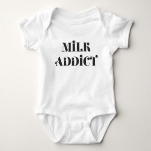 Milk addict quote funny baby bodysuit