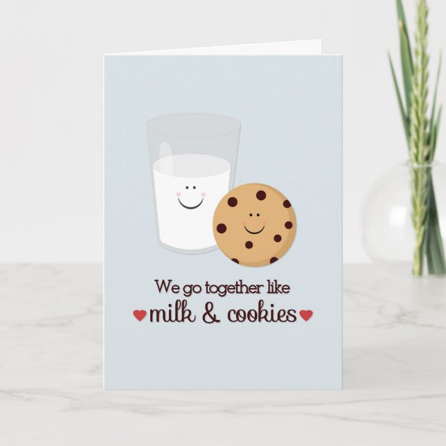 Milk and Cookie Valentine's Day Greeting Card (Front)