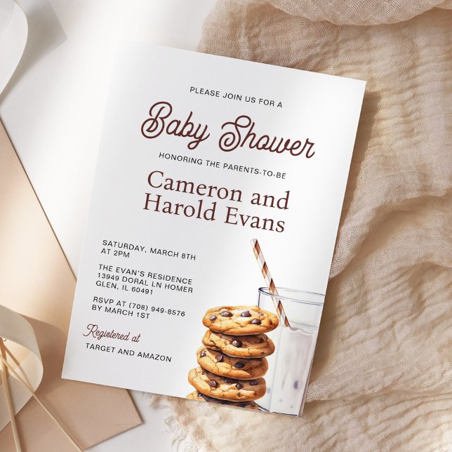 Milk and Cookies Baby Shower Invitation (Creator Uploaded)