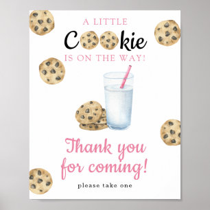Milk and cookies baby shower - Thank you Poster