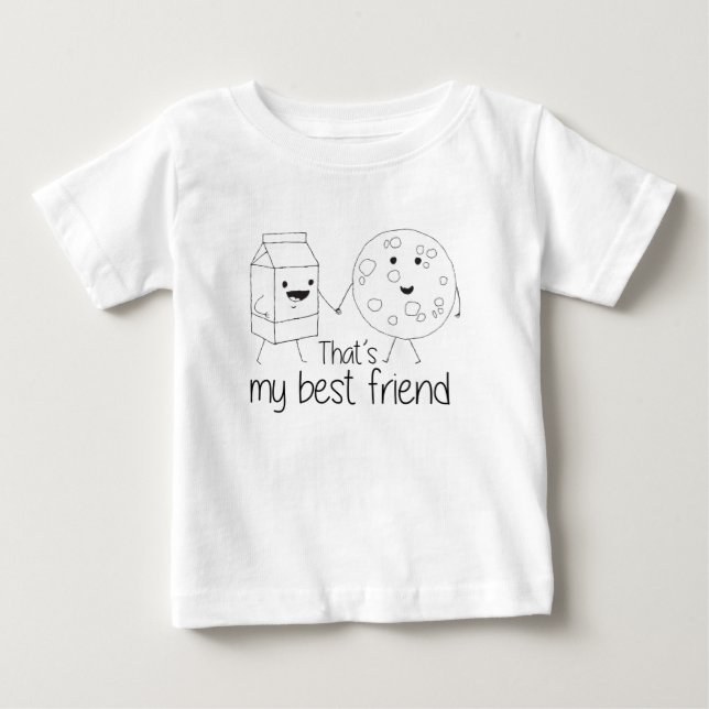 Milk and Cookies Best Friends BFF Friendship Art Baby T-Shirt (Front)