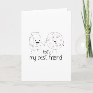 Milk and Cookies Best Friends BFF Friendship Art Card