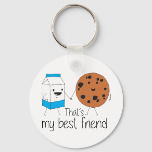 Milk and Cookies Best Friends BFF Friendship Art Key Ring