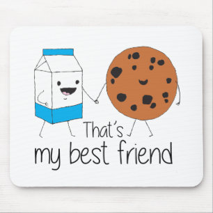 Milk and Cookies Best Friends BFF Friendship Art Mouse Pad