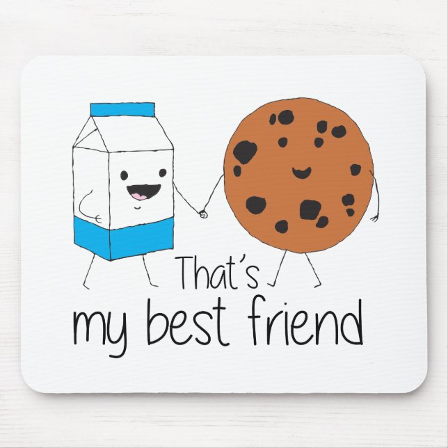 Milk and Cookies Best Friends BFF Friendship Art Mouse Pad (Front)