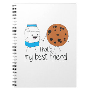 Milk and Cookies Best Friends BFF Friendship Art Spiral Notebook