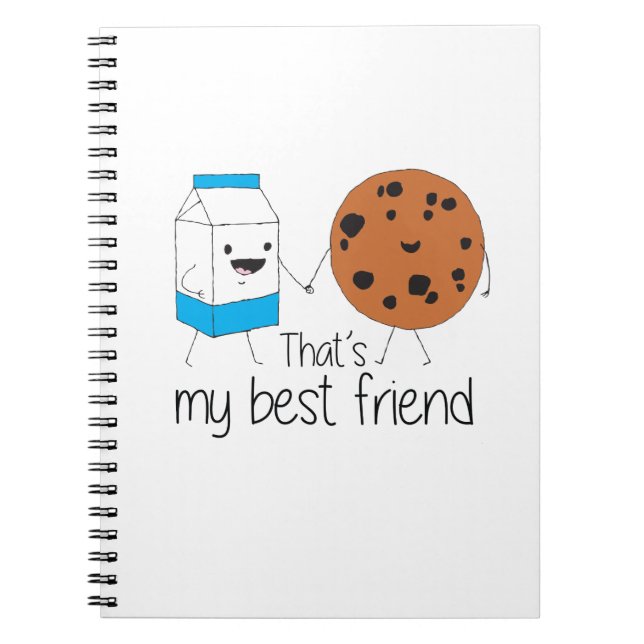 Milk and Cookies Best Friends BFF Friendship Art Spiral Notebook (Front)