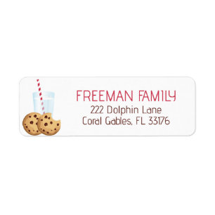 Milk and Cookies Birthday Party Address Label   Ch