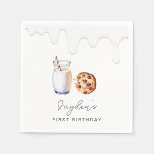 Milk And Cookies Birthday Party Napkin
