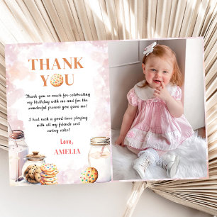 Milk And Cookies Birthday Photo Thank You Card