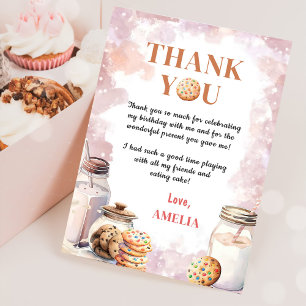 Milk And Cookies Birthday Thank You Card