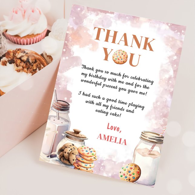 Milk And Cookies Birthday Thank You Card (Creator Uploaded)