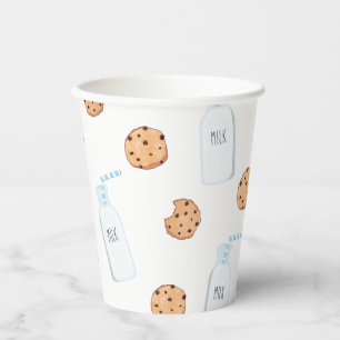 Milk and Cookies Blue Birthday Paper Cups