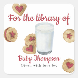 Milk and Cookies For the library of Square Sticker