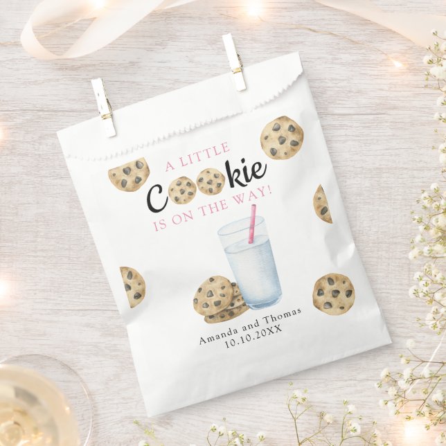 Milk and Cookies Girl Baby shower Favour Bags (Clipped)