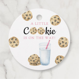 Milk and Cookies Girl Baby shower Favour Tags