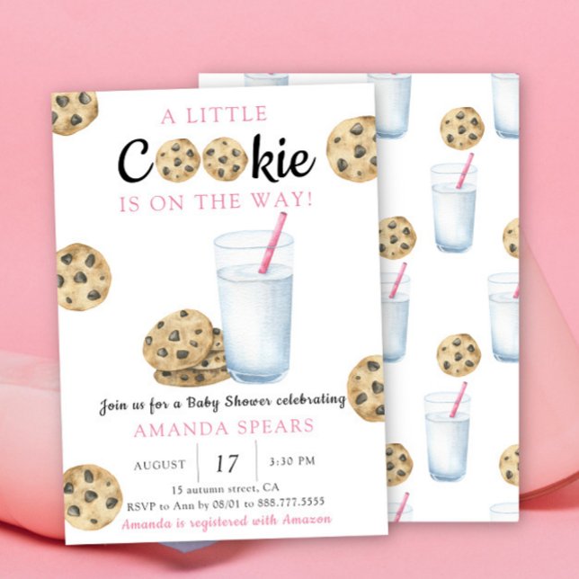 Milk and Cookies Girl Baby shower Invitation (Creator Uploaded)