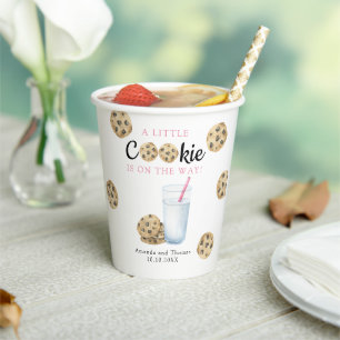 Milk and cookies Girl Baby Shower Paper Cups