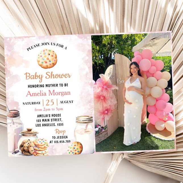 Milk And Cookies Girl Baby Shower Photo Invitation (Creator Uploaded)