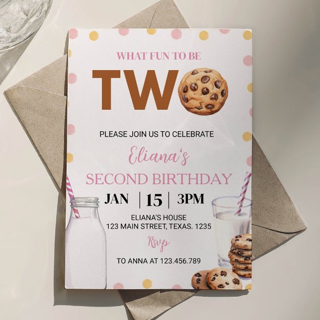 Milk And Cookies Girl Birthday Invitation (Creator Uploaded)