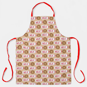 Milk and Cookies Jug Bottle Chocolate Chip Cookie Apron