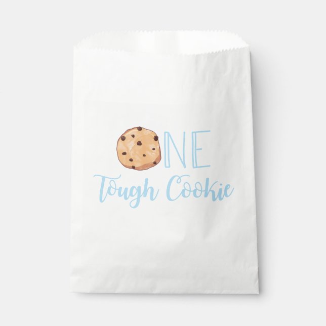 Milk and Cookies One Tough Cookie 1st Birthday Favour Bags (Front)