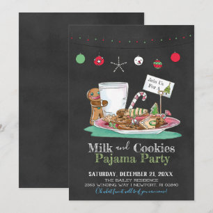 Milk and Cookies Pajama Party Invitation