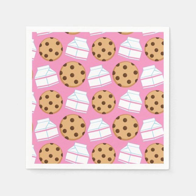 Milk and Cookies Pattern Napkin (Front)