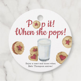 Milk and cookies Pop it! When she pop Favour Tags
