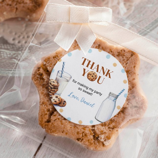 Milk And Cookies Sticker Labels Birthday Party (Creator Uploaded)