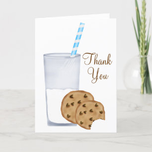 milk and cookies thank you card
