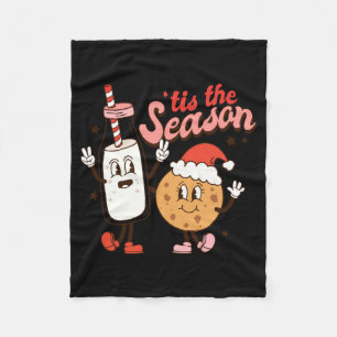 Milk And Cookies Tis The Season Holiday  Fleece Blanket