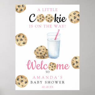 Milk And Cookies Welcome Baby shower party Poster