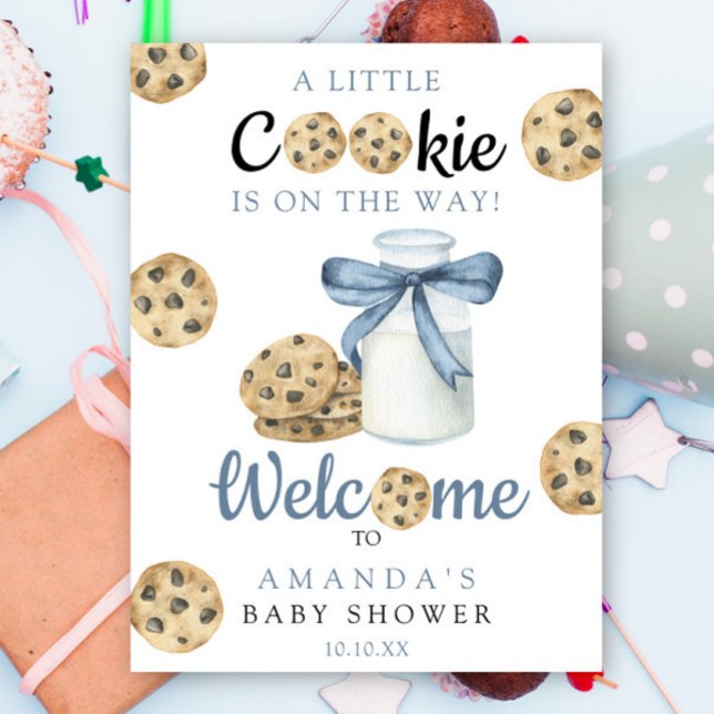 Milk And Cookies Welcome Baby shower party Poster (Creator Uploaded)